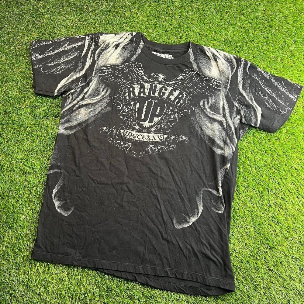 2006 Ranger Up Here Am I Send Me Eagle Graphic T Shirt Black Mens Large AOP - Picture 1 of 6